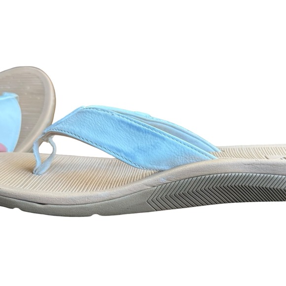 Reef Santa Ana Womens Flip Flop Sandals White Tan Palm Leaf Print Size 9 G-22 - Picture 6 of 8